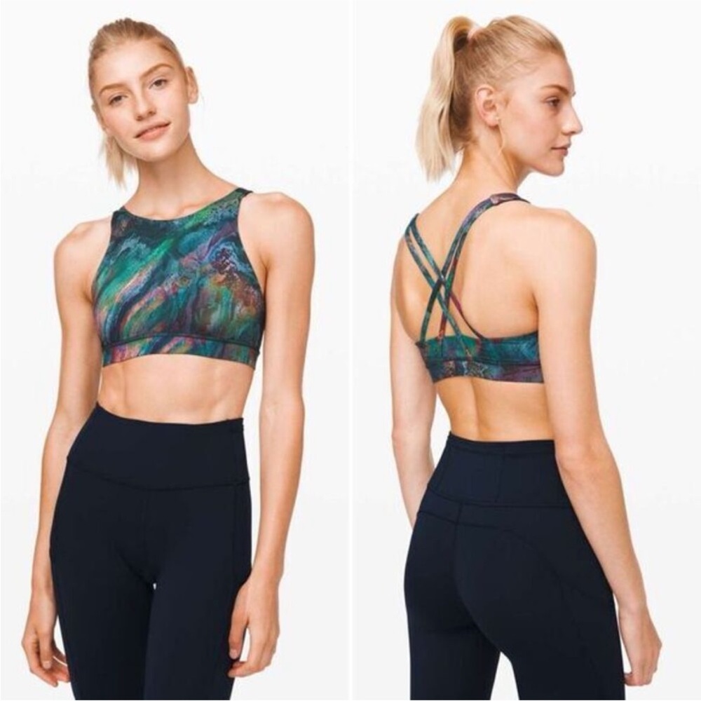 Lululemon Energy High Neck Bra in Cosmic Shift Multi Size 6